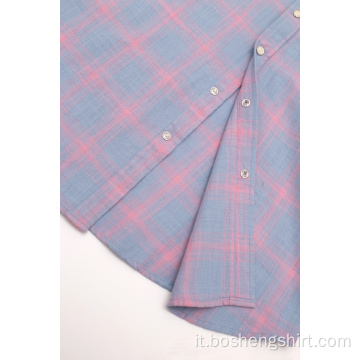 Camicia a quadri in cotone dal design casual a basso prezzo